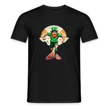 St. Patrick's Day Kleeblatt Laufen - Männer T-Shirt - Schwarz - Vorne - AI Model Male 178 light (178cm)