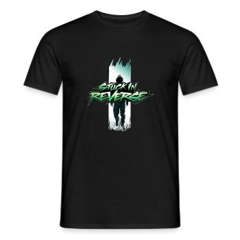 im Rückwärtsgang steckengeblieben - Männer T-Shirt - Schwarz - Vorne - AI Model Male 178 light (178cm)