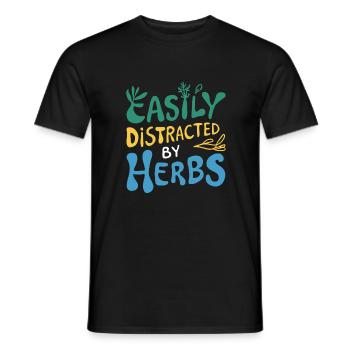 Amateur d’herbes aromatiques : Facilement distrait - T-shirt homme - noir - Devant - AI Model Male 178 light (178cm)