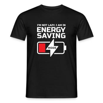ICH BIN NICHT FAUL, ICH BIN IM ENERGIESPARMODUS - Männer T-Shirt - Schwarz - Vorne - AI Model Male 178 light (178cm)