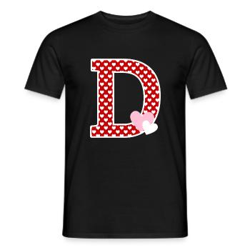 Buchstabe D Herz - Männer T-Shirt - Schwarz - Vorne - AI Model Male 178 light (178cm)