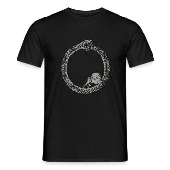 Ouroboros und Sisyphos absurde Philosophie Kunst - Männer T-Shirt - Schwarz - Vorne - AI Model Male 178 light (178cm)