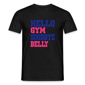Hallo Gym auf Wiedersehen Bauch - Männer T-Shirt - Schwarz - Vorne - AI Model Male 178 light (178cm)
