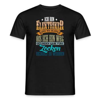 Ich bin Elektriker Gamer Zocken - Männer T-Shirt - Schwarz - Vorne - AI Model Male 178 light (178cm)