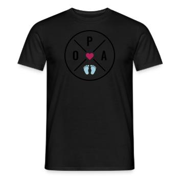 OPA Herz Baby Babyfüße Liebe Farben anpassbar Opa - Männer T-Shirt - Schwarz - Vorne - AI Model Male 178 light (178cm)