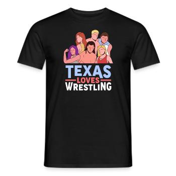 Texas wrestling design for proud Texas fans - Men's T-Shirt - black - Front - AI Model Male 178 light (178cm)