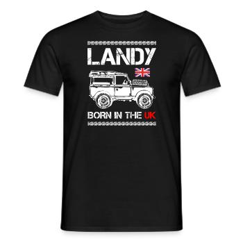 Landy Born In The UK - Men's T-Shirt - black - Front - AI Model Male 178 light (178cm)