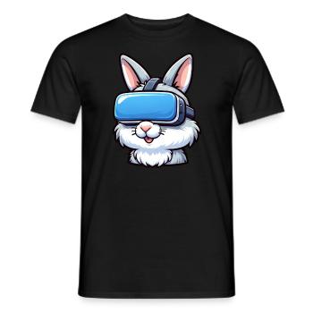 VR Gamer Bunny: Digital Game Adventure - Men's T-Shirt - black - Front - AI Model Male 178 light (178cm)
