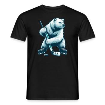 Ours polaire Ours polaire Hockey Sports de hockey sur glace - T-shirt homme - noir - Devant - AI Model Male 178 light (178cm)