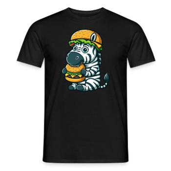 Hamburger zébré fantaisiste Cheeseburger - T-shirt homme - noir - Devant - AI Model Male 178 light (178cm)