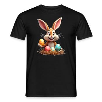 Easter Bunny, Easter Egg, Easter Funny, Cute - Men's T-Shirt - black - Front - AI Model Male 178 light (178cm)