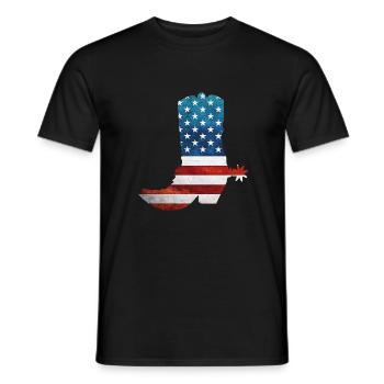 Cowboystiefel - Männer T-Shirt - Schwarz - Vorne - AI Model Male 178 light (178cm)