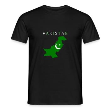 Drapeau de la carte du Pakistan - T-shirt homme - noir - Devant - AI Model Male 178 light (178cm)