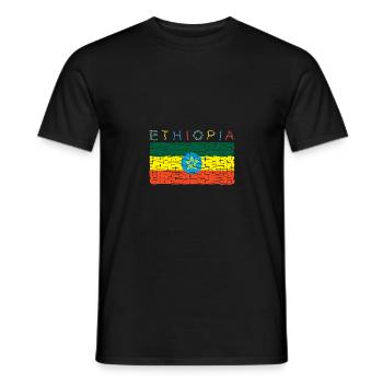 Ethiopia Flag - Men's T-Shirt - black - Front - AI Model Male 178 light (178cm)