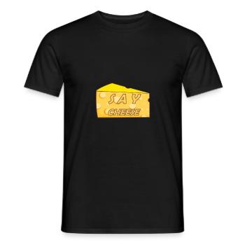 Say cheese Cheese Funny Photo Photo - Men's T-Shirt - black - Front - AI Model Male 178 light (178cm)