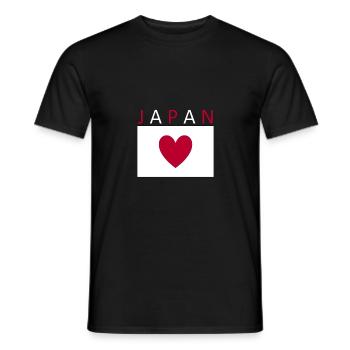 Drapeau du Japon Coeur Tokyo - T-shirt homme - noir - Devant - AI Model Male 178 light (178cm)
