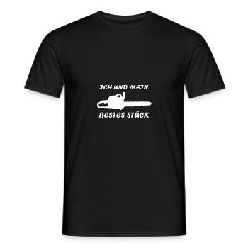 Ich und mein bestes Stück Kettensäge Lustig Natur - Männer T-Shirt - Schwarz - Vorne - AI Model Male 178 light (178cm)