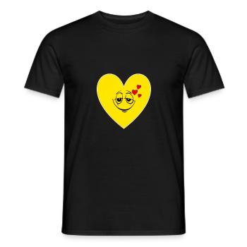 Smiley Heart Happiness Happy Joy Love - Men's T-Shirt - black - Front - AI Model Male 178 light (178cm)