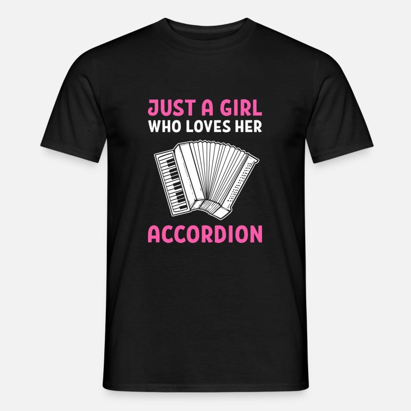 Akkordeon - Männer T-Shirt - Schwarz