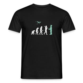 Evolution Drohne T-Shirt I Modellbau I Geschenk - Männer T-Shirt - Schwarz - Vorne - AI Model Male 178 light (178cm)