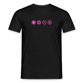 osu! gamemodes Taiko, CTB Mania rhythm game circles - Men's T-Shirt - black - Front - AI Model Male 178 light (178cm)