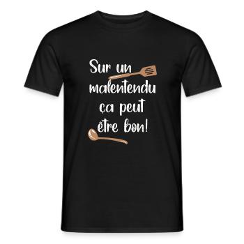 Sur un malentendu ça peut être bon! - T-shirt homme - noir - Devant - AI Model Male 178 light (178cm)