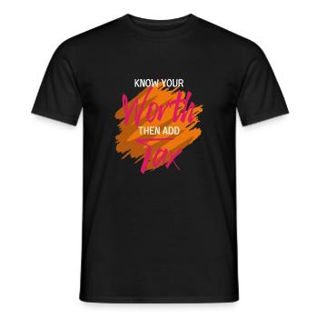 Know your value. Accounting Professor. Poison - Men's T-Shirt - black - Front - AI Model Male 178 light (178cm)