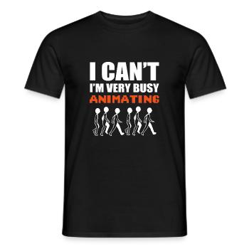 Busy animate screenwriter gift - Men's T-Shirt - black - Front - AI Model Male 178 light (178cm)