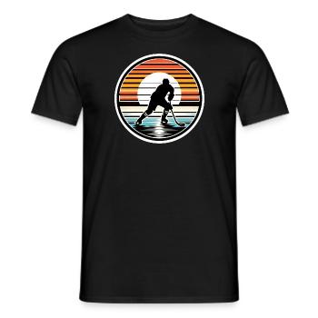 Eishockey Eishockeyspieler Retro - Männer T-Shirt - Schwarz - Vorne - AI Model Male 178 light (178cm)