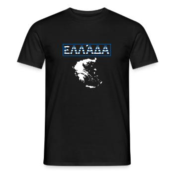 Greece Flag Hellas Athens Crete Kos EU - Men's T-Shirt - black - Front - AI Model Male 178 light (178cm)