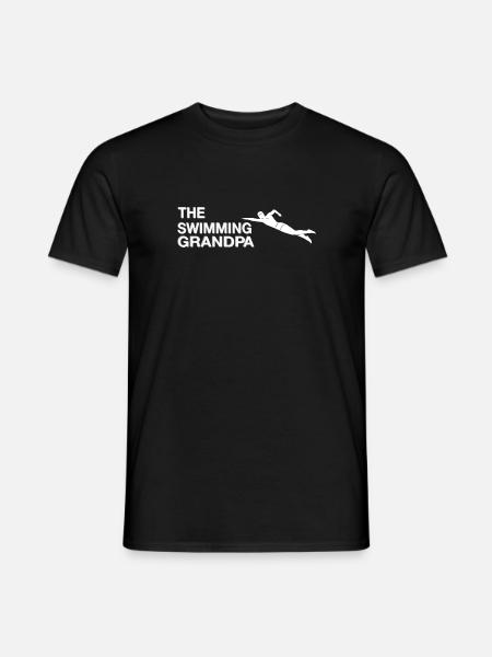 Opa Schwimmen - Männer T-Shirt - Schwarz