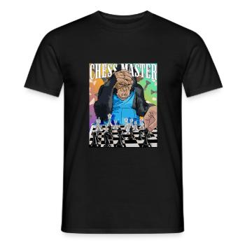 Schachmeister Schimpanse Schach Geschenk - Männer T-Shirt - Schwarz - Vorne - AI Model Male 178 light (178cm)