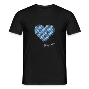 Bayern bayern Herz i mog di - Männer T-Shirt - Schwarz - Vorne - AI Model Male 178 light (178cm)