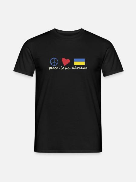 Peace Love Ukraine Stand for Ukraine Geschenk - Männer T-Shirt - Schwarz