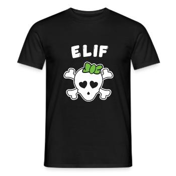 Piratin Elif Design für Mädchen und Frauen - Männer T-Shirt - Schwarz - Vorne - AI Model Male 178 light (178cm)