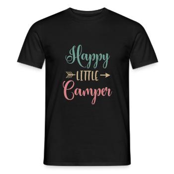 Happy Little Camper Enfants Camping Cadeau Enfant - T-shirt homme - noir - Devant - AI Model Male 178 light (178cm)