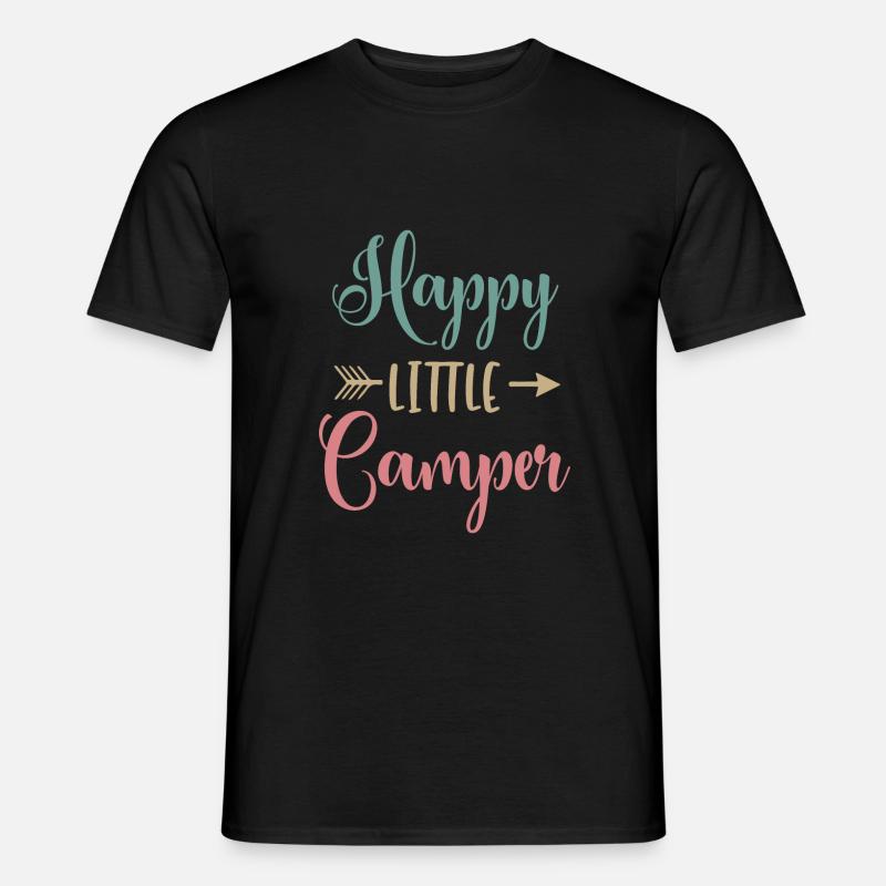 Happy Little Camper Kinder Camping Geschenk Kind - Männer T-Shirt - Schwarz