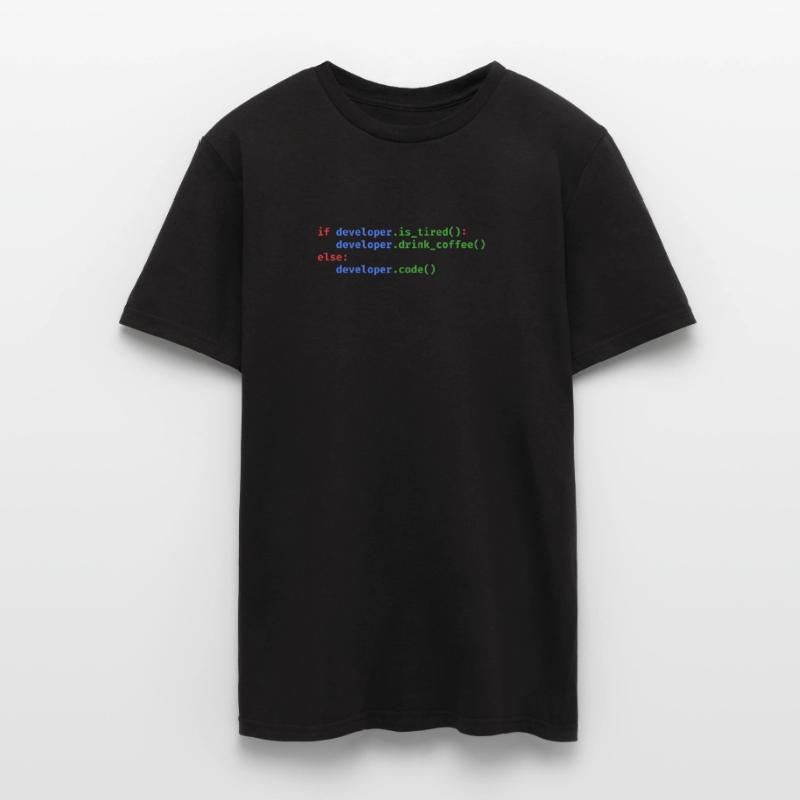 Python Code Programmieren Kaffee Müde Witzig Männer T-Shirt