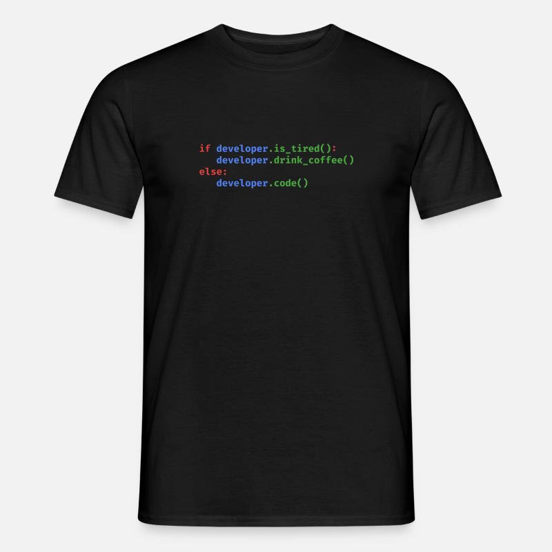 Python Code Programmieren Kaffee Müde Witzig - Männer T-Shirt - Schwarz