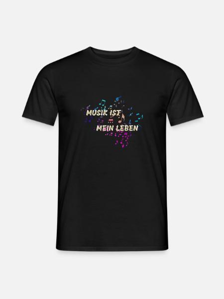 Musik ist mein Leben - Männer T-Shirt - Schwarz
