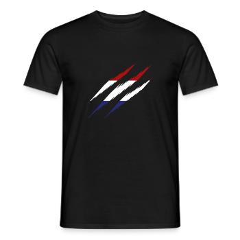 Netherlands flag scratch mark scratches Amsterdam NL - Men's T-Shirt - black - Front - AI Model Male 178 light (178cm)