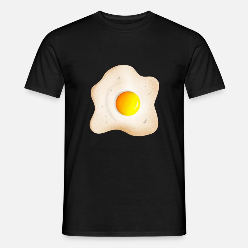 gebratenes Spiegelei mit Eigelb und Eiweiß - Männer T-Shirt - Schwarz