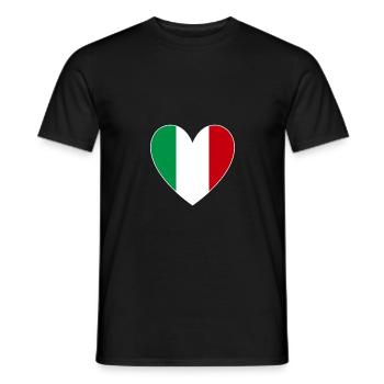Italie Coeur - T-shirt homme - noir - Devant - AI Model Male 178 light (178cm)