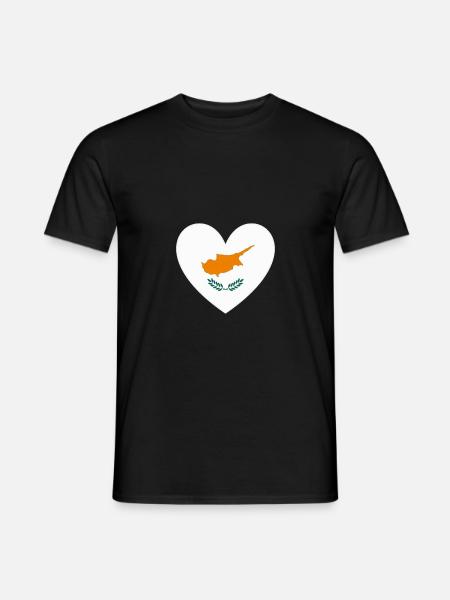 Drapeau de Chypre Coeur - T-shirt homme - noir