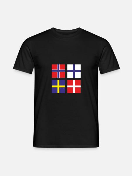Skandinavien Quadrate Norwegen Schweden Finnland - Männer T-Shirt - Schwarz