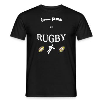 OBV - J’peux pas j’ai RUGBY #4 Edition limitée - T-shirt homme - noir - Devant - AI Model Male 178 light (178cm)
