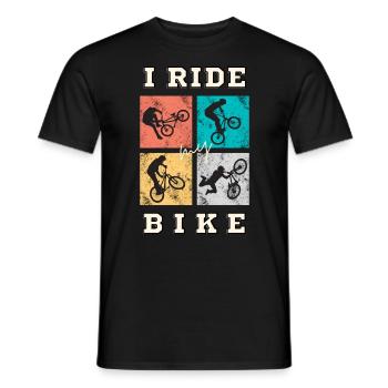 Ride my Bike cool en disant biker vintage cadeau - T-shirt homme - noir - Devant - AI Model Male 178 light (178cm)