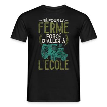 Humour Tracteur Tshirt Garçons Agriculteur Cadeau - T-shirt homme - noir - Devant - AI Model Male 178 light (178cm)