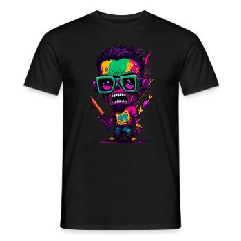 Bunter cooler Zombie - Männer T-Shirt - Schwarz - Vorne - AI Model Male 178 light (178cm)