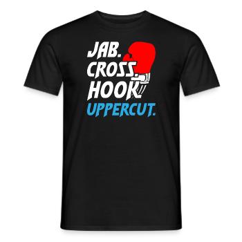 Uppercut de crochet croisé Jab de boxe1 - T-shirt homme - noir - Devant - AI Model Male 178 light (178cm)